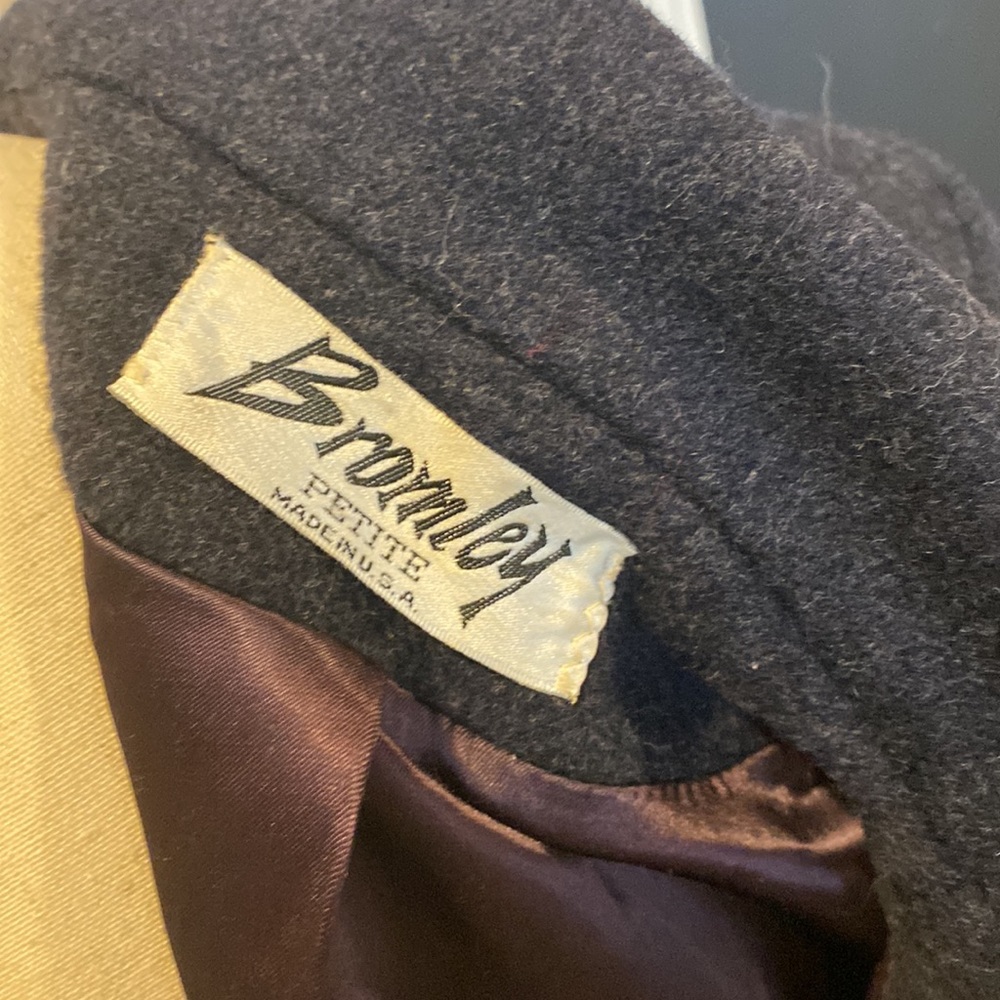 Vintage Navy Blue Wool Coat Size S/M